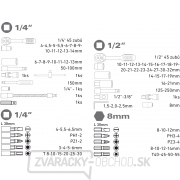 Hlavice nástrčné sada 94ks, CrV, 1/4 Náhľad