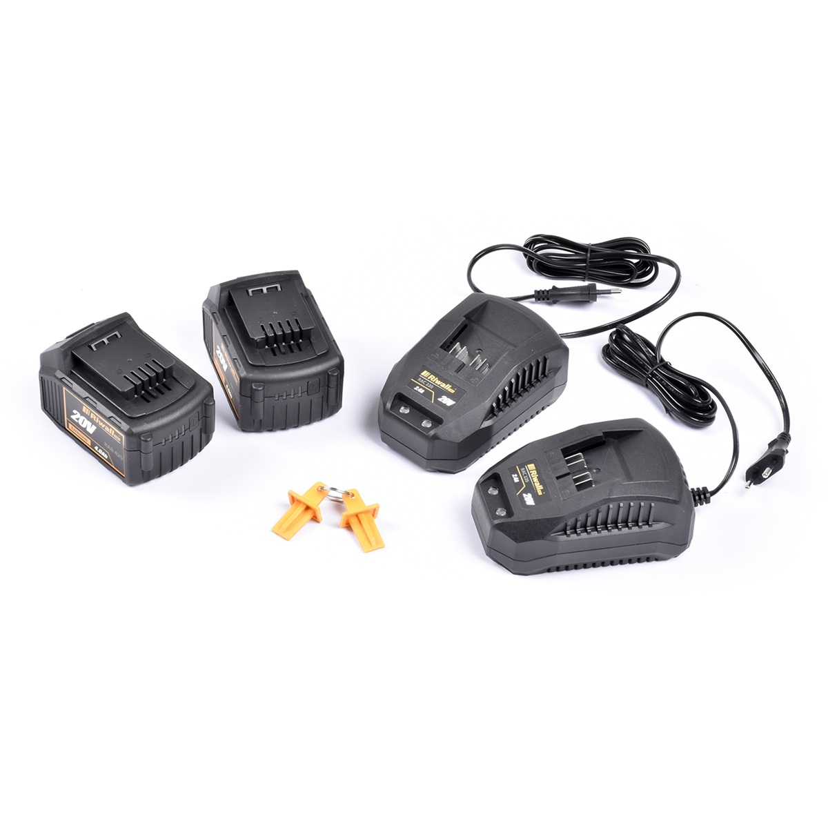 Riwall PRE RALM 3820 set akumulátorová trávna kosačka bez pojazdu + 2x 4Ah batéria + 2x nabíjačka 20 V Náhľad