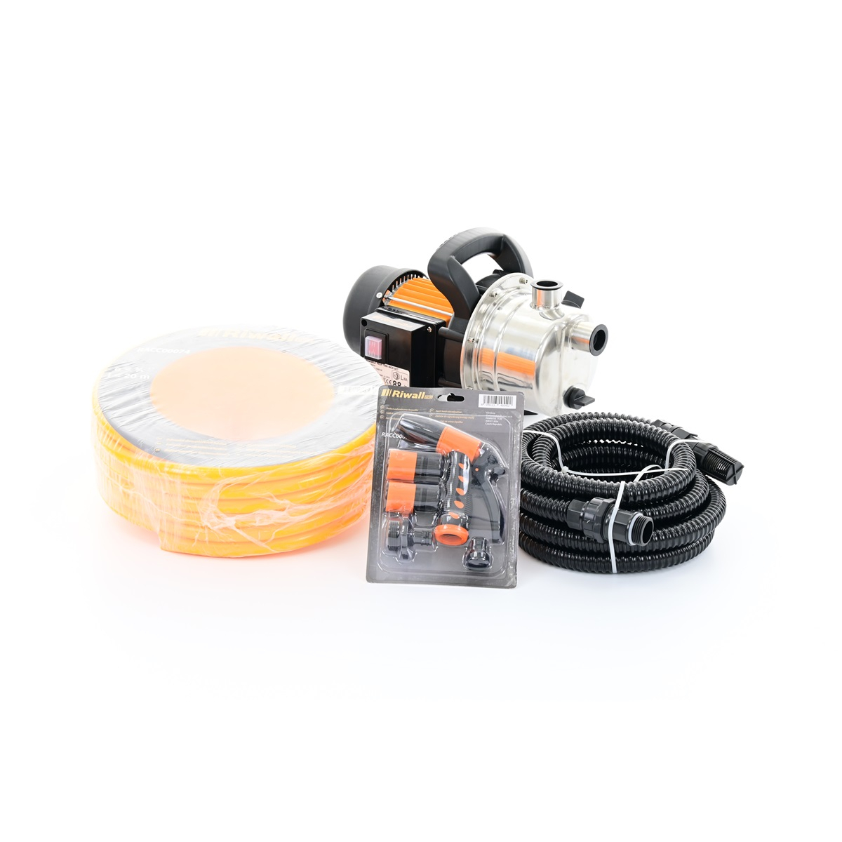 Čerpadlo na vodu Riwall PRO REJP 1000 INOX SET 1000 W s príslušenstvom - Záhradné prúdové čerpadlo Náhľad