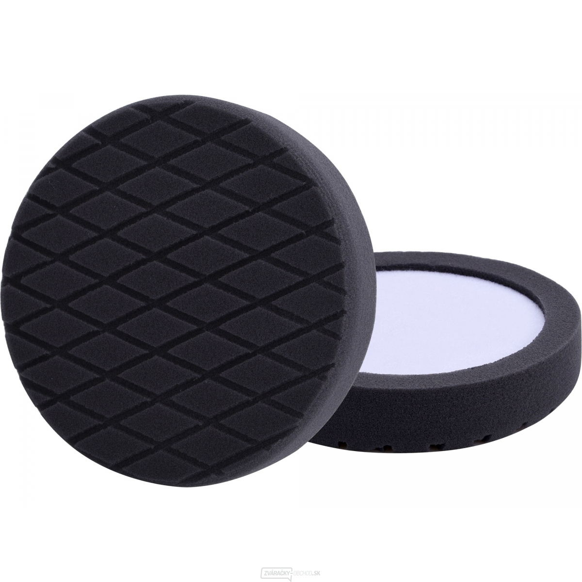 Kotúč leštiaci penový, diamantový vzor, T10, čierny, ∅180x35mm, zapustený suchý zips ∅150mm