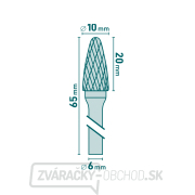 Fréza karbidová, okrúhly oblúk, pr.10x20mm/stopka 6mm, sek stredná (double-cut) Náhľad