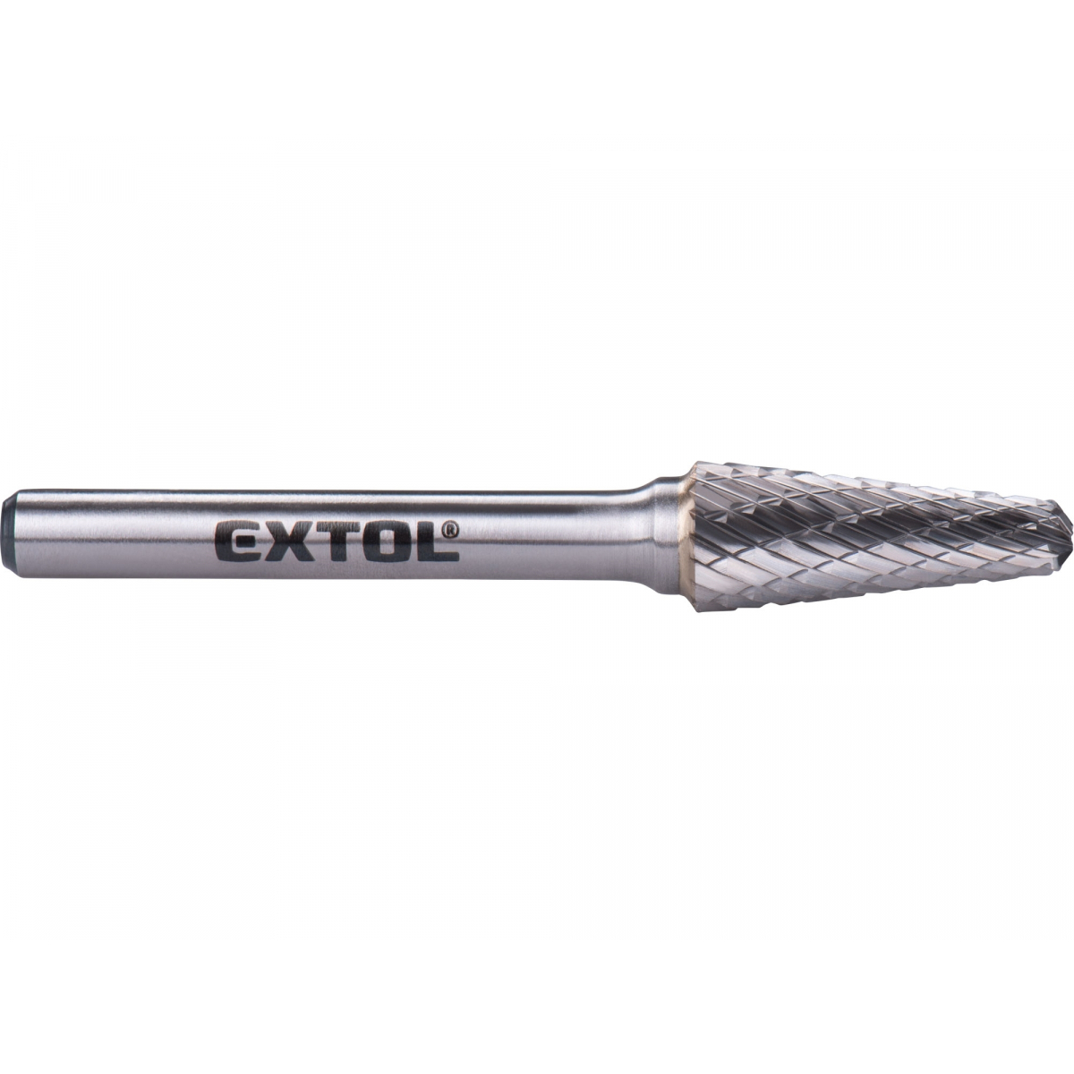 Fréza karbidová, kónická zaguľatená (R 2,5mm), pr.10x25mm/stopka 6mm, sek stredná (double-cut)