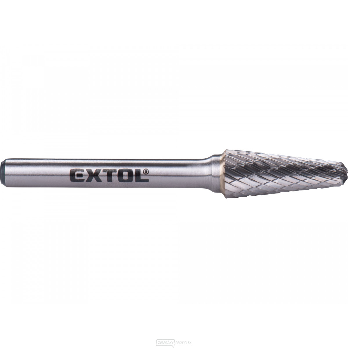 Fréza karbidová, kónická zaguľatená (R 2,5mm), pr.10x25mm/stopka 6mm, sek stredná (double-cut) Fréza karbidová, kónická zaguľatená (R 2,5mm), pr.10x25mm/stopka 6mm, sek stredná (double-cut) gallery main image