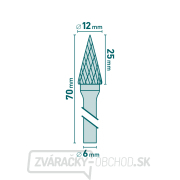 Fréza karbidová, kónická ihlan, pr.12x25mm/stopka 6mm, sek stredná (double-cut) Náhľad