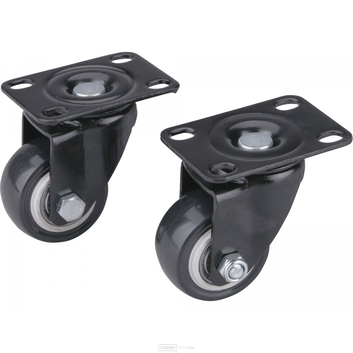 Kolieska otočné s PVC obručou, sada 2ks, priemer 40mm