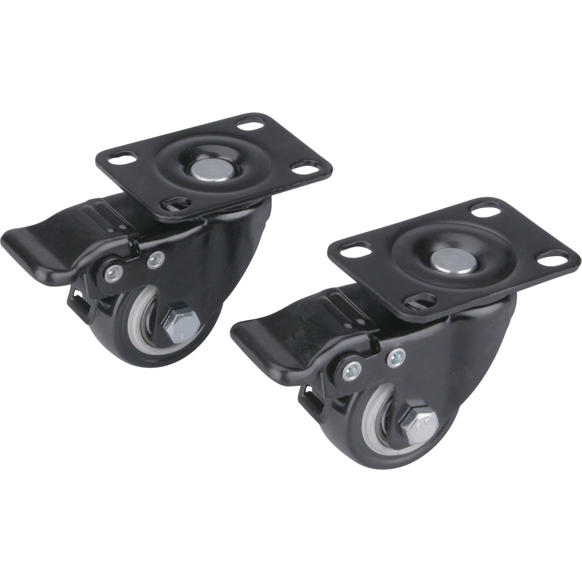 EXTOL PREMIUM Kolieska otočné s PVC obručou a brzdou, sada 2ks, priemer 40mm 8856013
