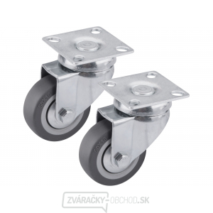 Kolieska otočné s obručou zo šedej gumy, sada 2ks, priemer 50mm Kolieska otočné s obručou zo šedej gumy, sada 2ks, priemer 50mm gallery main image