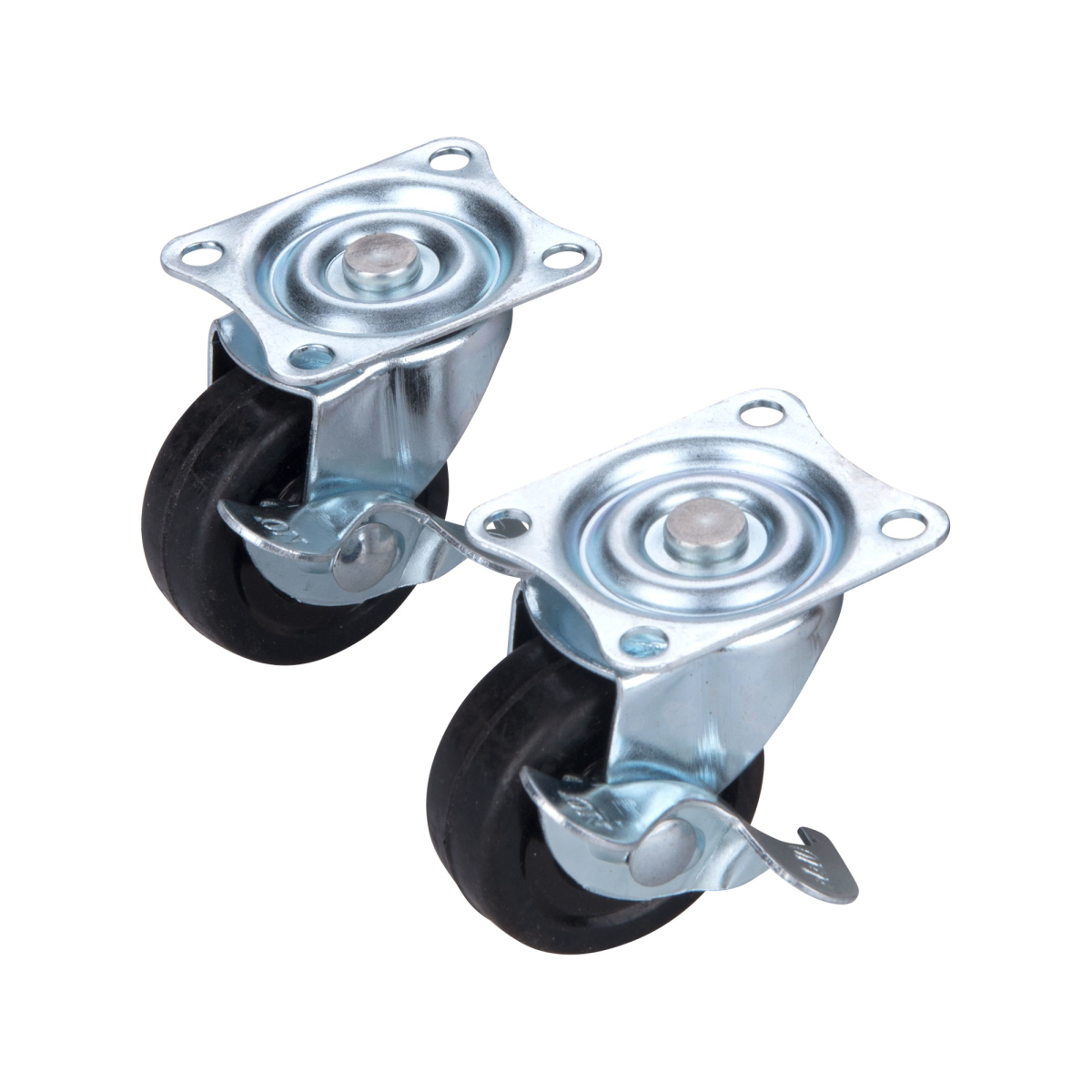 EXTOL CRAFT Kolieska otočné z tvrdej gumy s brzdou, sada 2ks, priemer 40mm 956013