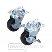 Kolieska otočné z tvrdej gumy s brzdou, sada 2ks, priemer 40mm Kolieska otočné z tvrdej gumy s brzdou, sada 2ks, priemer 40mm gallery main image