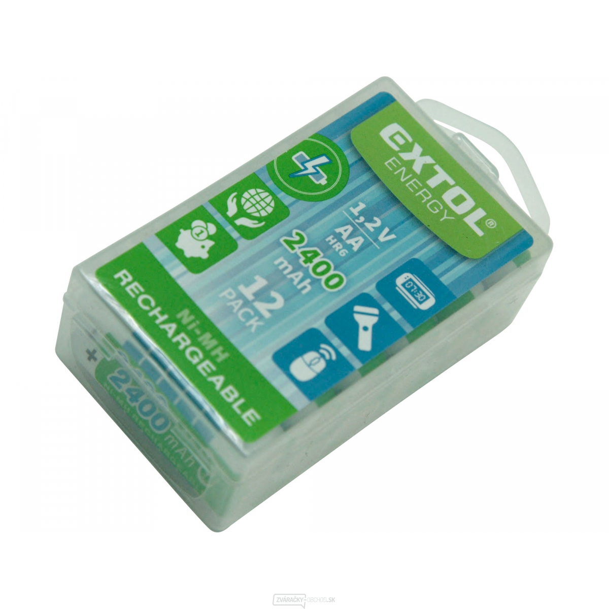 Batérie nabíjacie, 12ks, AA (HR6), 1,2V, 2400mAh, NiMh Batérie nabíjacie, 12ks, AA (HR6), 1,2V, 2400mAh, NiMh gallery main image