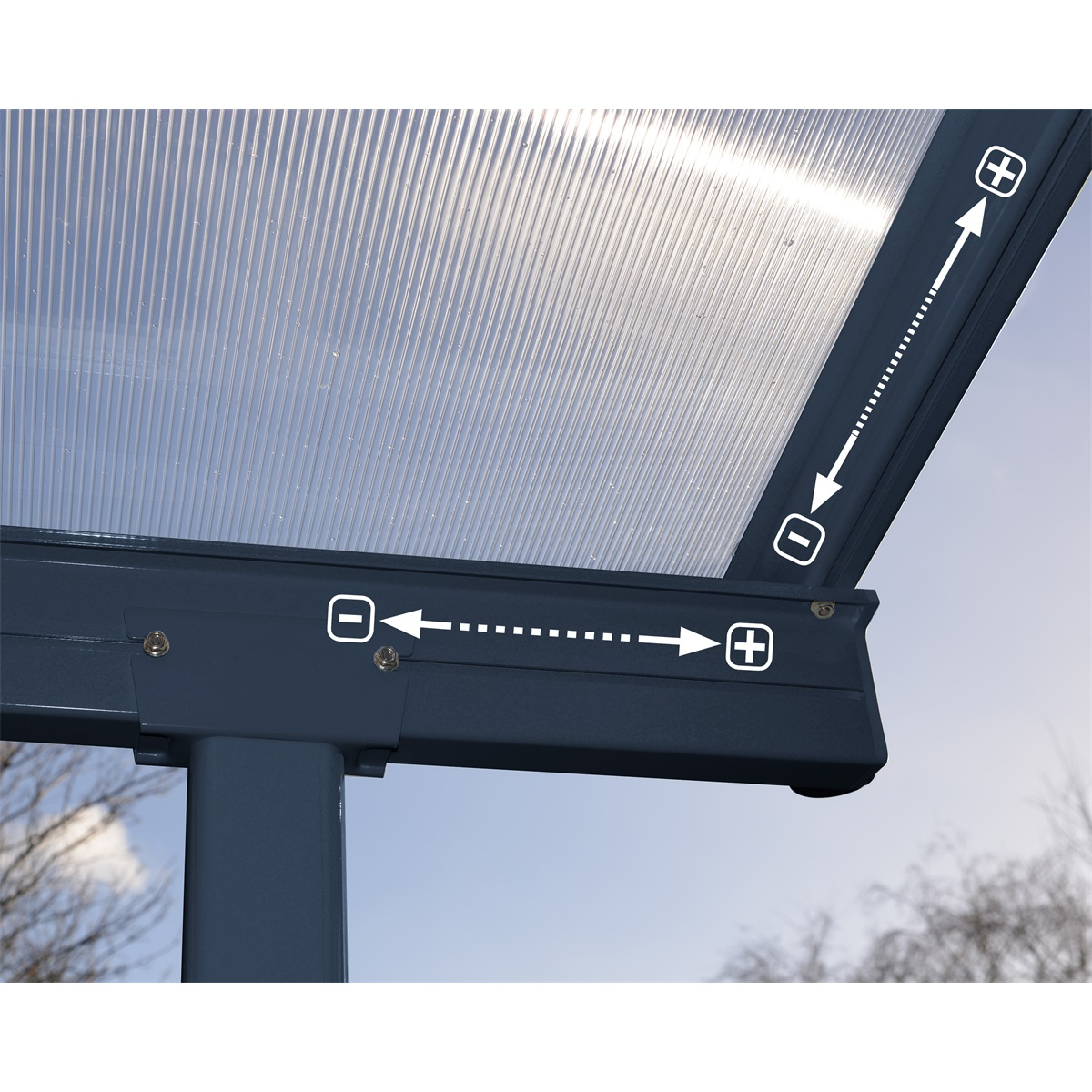 Palram Sierra 3000 antracit 3 x 3 hliníková (montovaná) pergola Náhľad