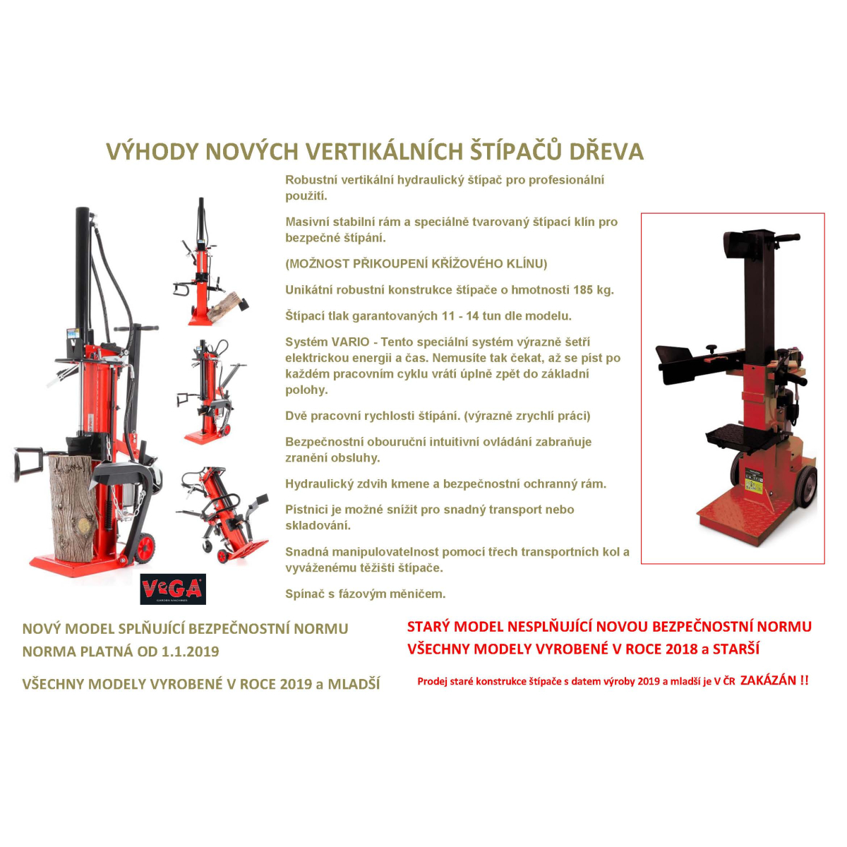 Profesionálny štiepač na drevo VeGA LV1110PRO VARIO Náhľad