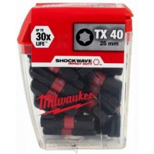 Milwaukee skrutkovacie bity SHW TX40 25mm - 25ks Milwaukee skrutkovacie bity SHW TX40 25mm - 25ks