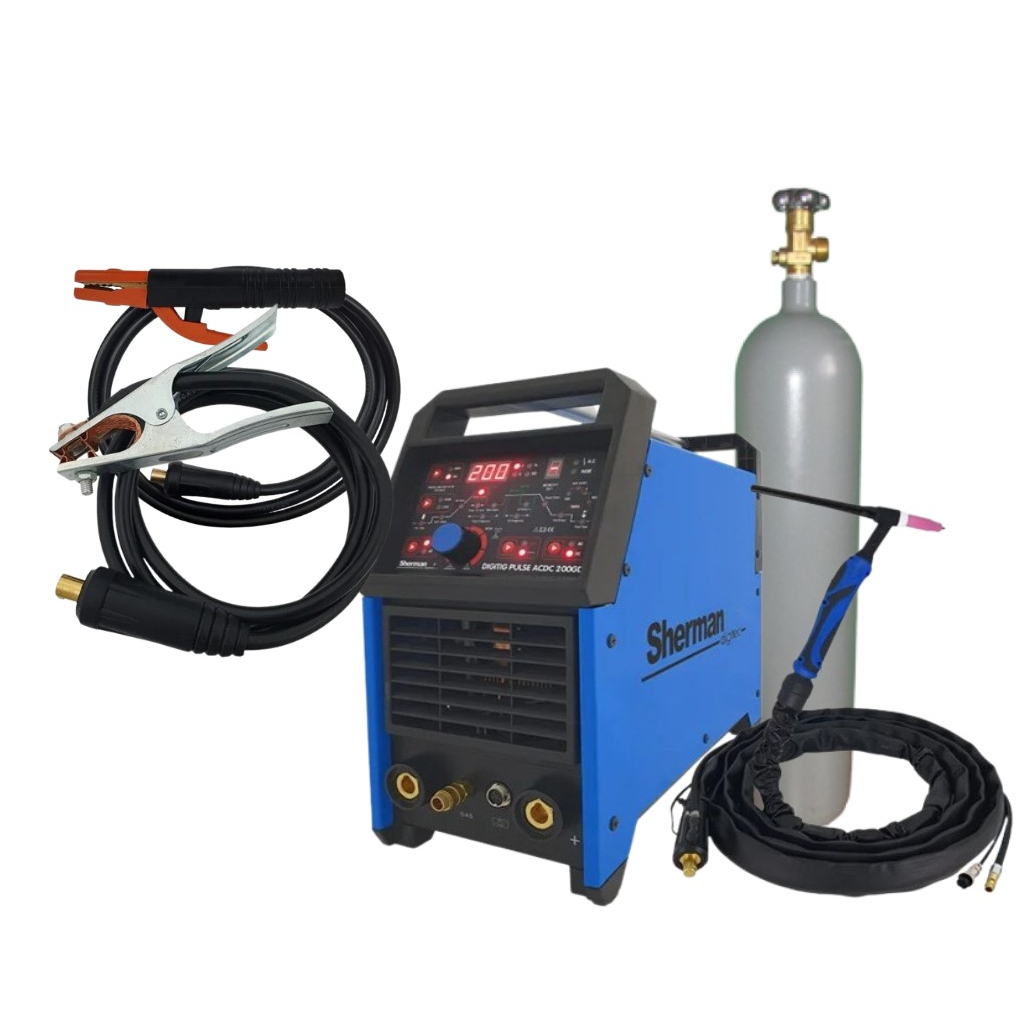 Sherman Zvárací Invertor DIGITIG 200GD AC/DC pulse + Horák + Káble + Ventil + plná Argon fľaša