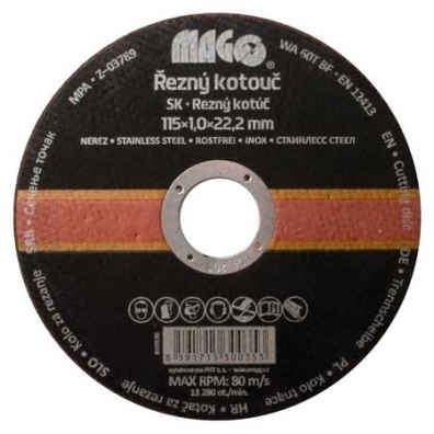 Rezný kotúč na nerez 115x1,0x22,2mm