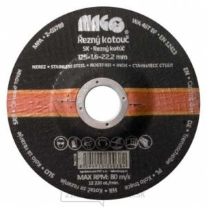Rezný kotúč na nerez 125x1,6x22,2mm Rezný kotúč na nerez 125x1,6x22,2mm gallery main image