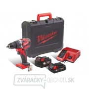 Milwaukee Aku kompaktný príklepová bezuhlíkový vŕtačka M18 CBLPD-422C gallery main image