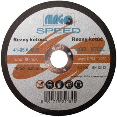 Řezný kotúč na kov 150x2,0x22mm MAGG SPEED
