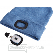 čiapka s čelovkou 45lm, nabíjací, USB, modrá, univerzálna veľkosť Náhľad