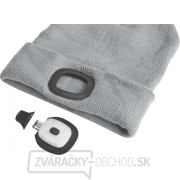 čiapka s čelovkou 45lm, nabíjací, USB, šedá, univerzálna veľkosť Náhľad