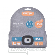 čiapka s čelovkou 45lm, nabíjací, USB, šedá, univerzálna veľkosť náhled