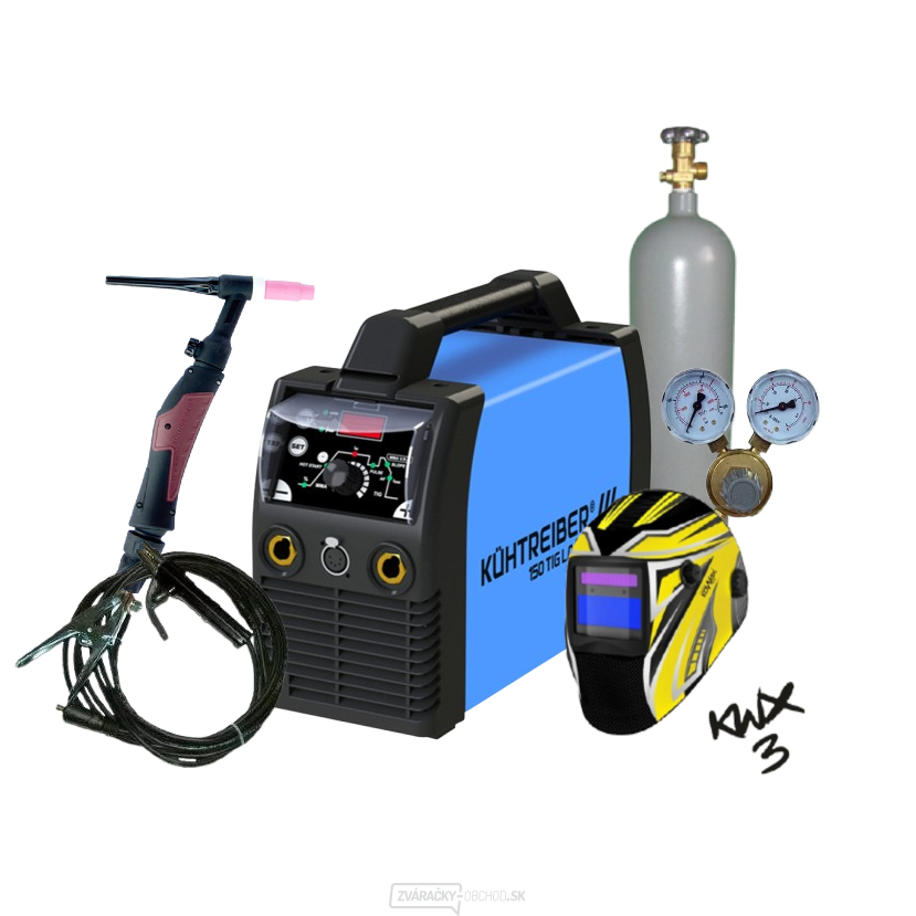 KITin 150 TIG LA + káble 25/5m + kukla + horák + redukčný ventil + plná fľaša ARGON