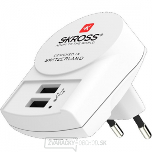 SKROSS Euro USB nabíjací adaptér, 2400mm, 2x USB výstup