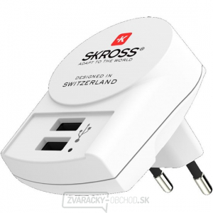 SKROSS Euro USB nabíjací adaptér, 2400mm, 2x USB výstup gallery main image