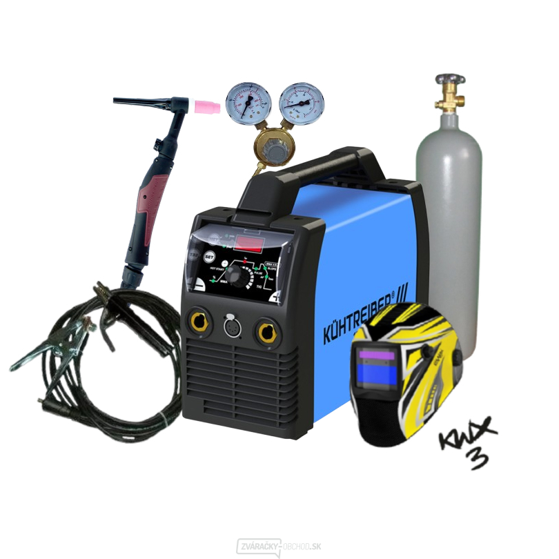 Kühtreiber KITin 190 TIG LA RS + káble 25/5m + kukla + horák TIG + ventil + plná fľaša ARGON