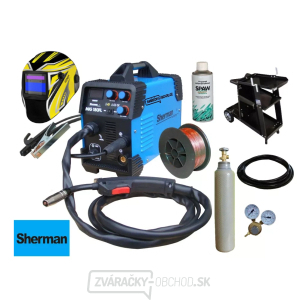Sherman Zvárací Invertor MIG 180FL + Horák + káble + kukla + redukčný ventil + vozík + drôt + sprej + fľaša CO2 PLNÁ Sherman Zvárací Invertor MIG 180FL + Horák + káble + kukla + redukčný ventil + vozík + drôt + sprej + fľaša CO2 PLNÁ gallery main image