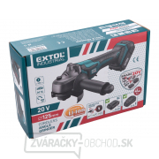 Akumulátorová uhlová brúska 125mm EXTOL INDUSTRIAL, SHARE20V, BRUSHLESS, bez batérie a nabíjačky náhled