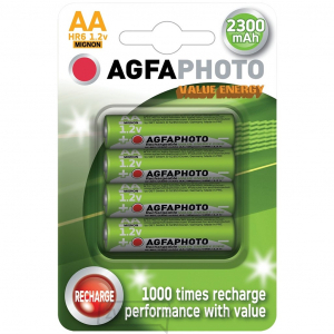 AgfaPhoto nabíjacie NiMH batérie AA, 2300mAh, blister 4ks