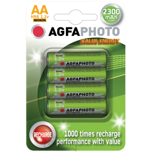 AgfaPhoto nabíjacie NiMH batérie AA, 2300mAh, blister 4ks