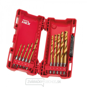 Vrtáky do kovu Milwaukee Shockwave HSS-G TiN Red Hex 10 ks (3 ÷ 10 mm)