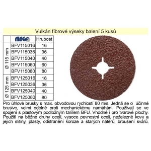 MAGG Brúsny fíbrový výsek 115mm/40, 5ks v bal.  gallery main image