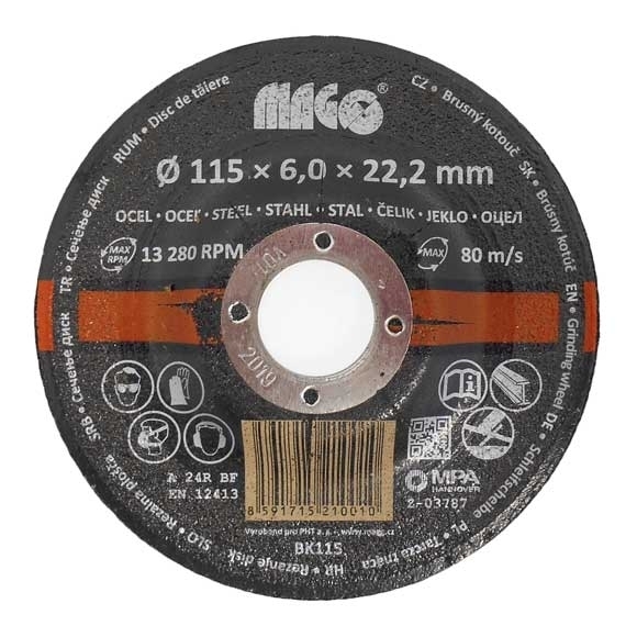 Magg Brúsny kotúč na kov 115x6x22,2 mm BK115
