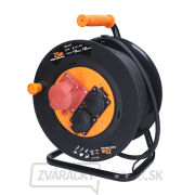 Solight predlžovací prívod na bubne, 3 zásuvky, 400V + 230V, 25m gumový kábel 3x1,5mm2, IP44 Náhľad