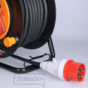 Solight predlžovací prívod na bubne, 3 zásuvky, 400V + 230V, 25m gumový kábel 3x1,5mm2, IP44 náhled