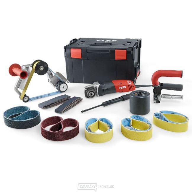 Flex satinýrka a brúska na pásové brúsenie rúr TRINOXFLEX v sade BSE 14-3 INOX Set