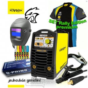 KOWAX® GeniArc®140 Zvárací invertor MMA/TIG RALLY EDITION SET III - 3m Káble + Kukla + Elektródy 2.5mm/2.5kg + Tričko gallery main image