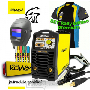 KOWAX® GeniArc®160 Zvárací invertor MMA/TIG RALLY EDITION SET III - 3 Káble + Kukla + Elektródy 2.5mm/2.5kg + Tričko