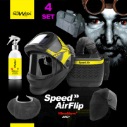 FILTRAČNE VENTILAČNÁ JEDNOTKA KOWAX SPEED AIR+KUKLA FLIP ARC+ČISTIČ KUKEL.+CHRÁNIČ KRKU+OCHRANA HLAVY+TAŠKA gallery main image