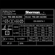 SHERMAN ZVÁRACÍ INVERTOR TIG 201 AC/DC + KÁBLE + HORÁK + SADA VYBAVENIA + VENTIL + plná LAHEV ARGON  SHERMAN ZVÁRACÍ INVERTOR TIG 201 AC/DC + KÁBLE + HORÁK + SADA VYBAVENIA + VENTIL + plná LAHEV ARGON  náhled