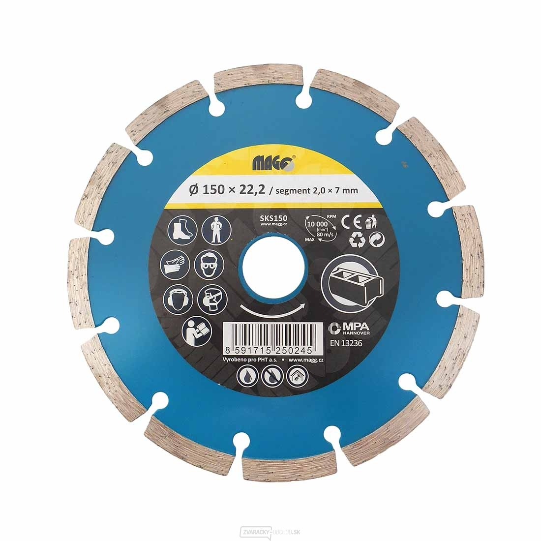 Super diamantový kotúč  segmentový 150x22,2mm 