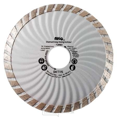 Diamantový kotúč TURBO 115x22,2mm 