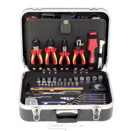 Kufor s náradím pre elektrikárov VDE/128 dielov (1/4,1/2"