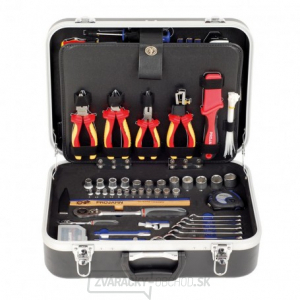 Kufor s náradím pre elektrikárov VDE/128 dielov (1/4,1/2 Kufor s náradím pre elektrikárov VDE/128 dielov (1/4,1/2