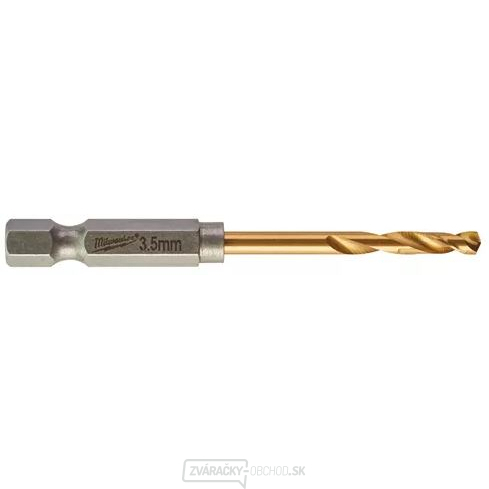 Milwaukee titánové vrtáky do kovu Shockwave HSS-G TiN Red Hex 3.5 mm - 2ks