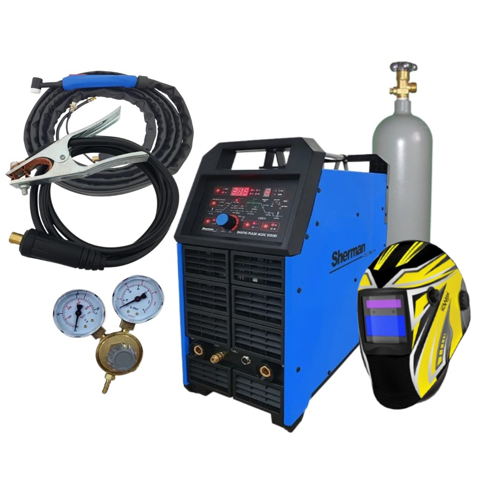 Sherman Zvárací Invertor DIGITIG 315GD AC/DC pulse + horák + káble + kukla + redukčný ventil + plná fľaša ARGON