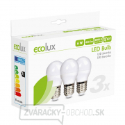 ECOLUX LED žiarovka 3-pack, miniglobe, 6W, E27, 3000K, 450L, 3ks Náhľad